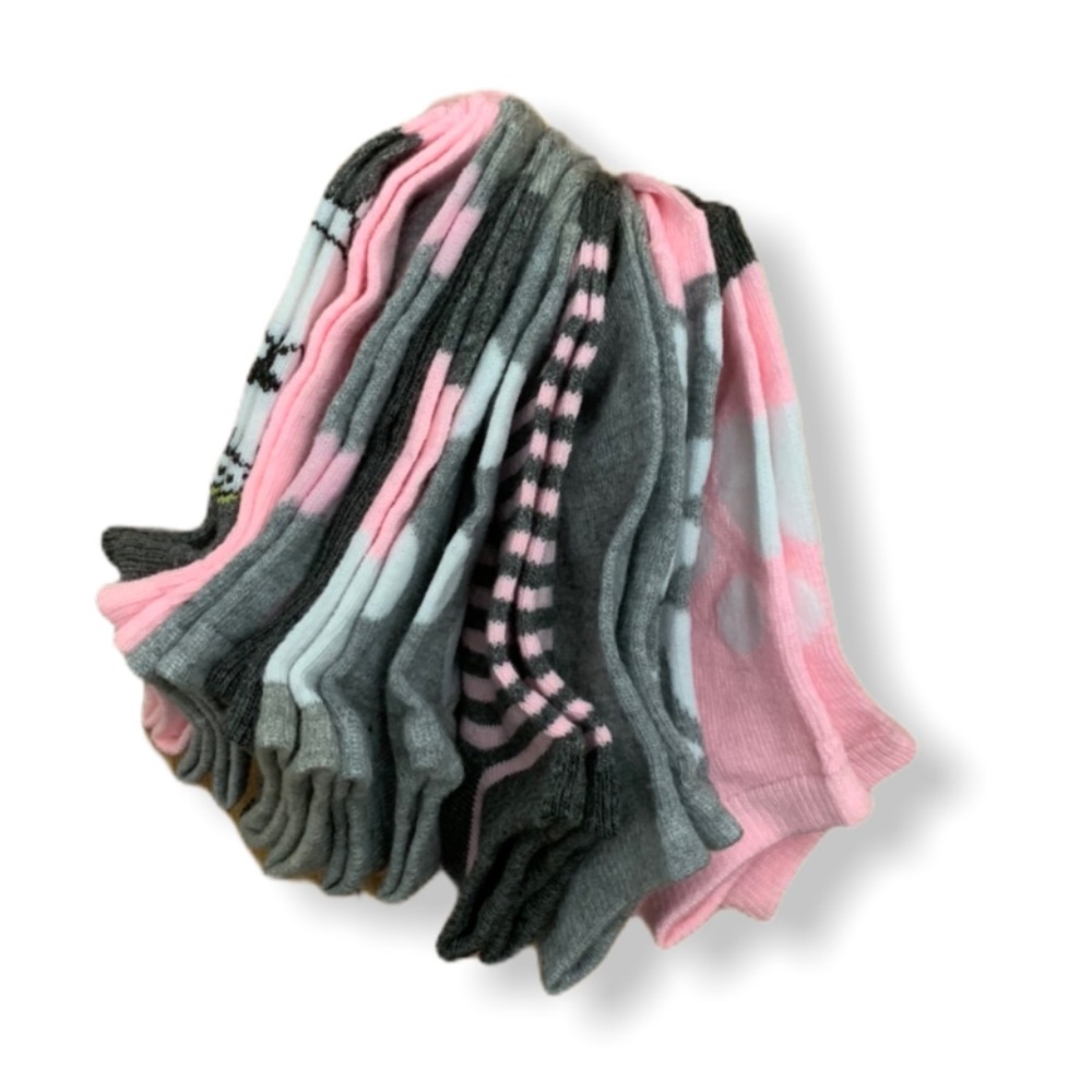 Girls 10 Pairs of ankle socks - Picture 2 of 3